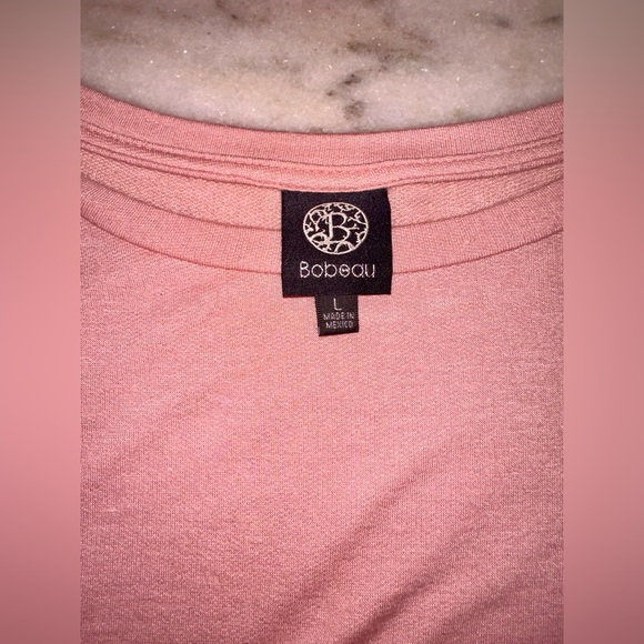 Bobeau Pink Elastic Sleeve Boho Top Size Large - Picture 4 of 6